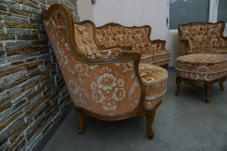 ZESTAW CHIPPENDALE LUDWIK FILIP SOFA 2 OSOBOWA...