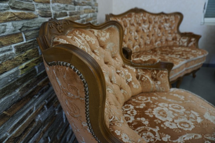 ZESTAW CHIPPENDALE LUDWIK FILIP SOFA 2 OSOBOWA...