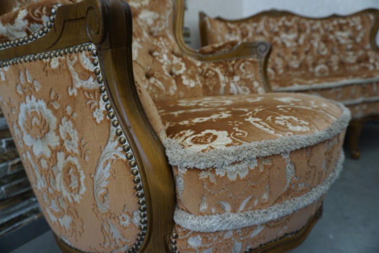 ZESTAW CHIPPENDALE LUDWIK FILIP SOFA 2 OSOBOWA...