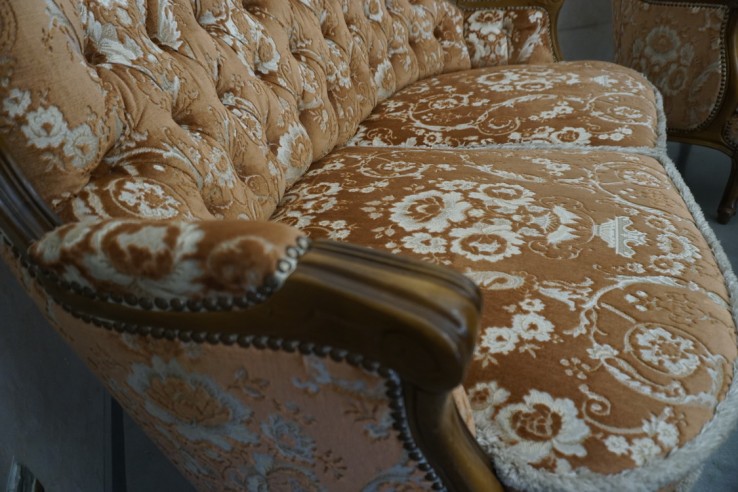 ZESTAW CHIPPENDALE LUDWIK FILIP SOFA 2 OSOBOWA...
