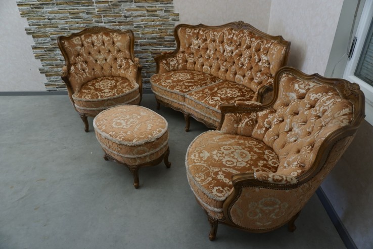 ZESTAW CHIPPENDALE LUDWIK FILIP SOFA 2 OSOBOWA...