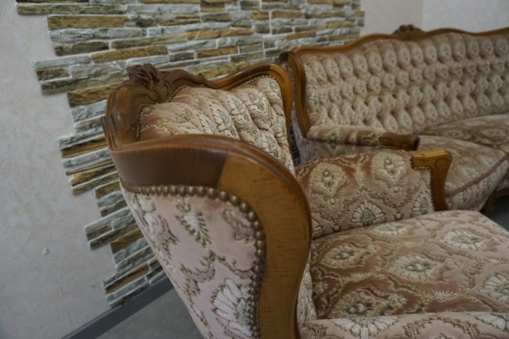ZESTAW CHIPPENDALE Ludwik Filip SOFA 3 OSOBOWA...
