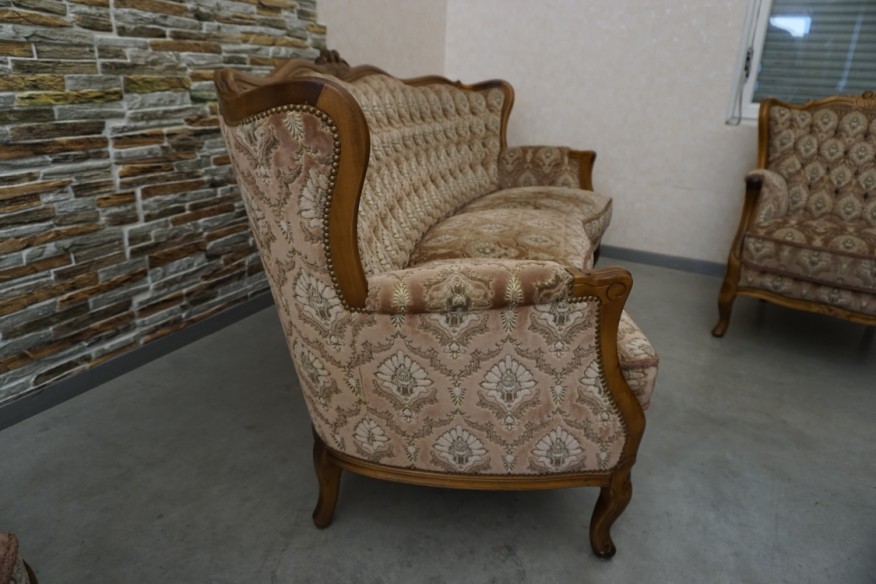 ZESTAW CHIPPENDALE Ludwik Filip SOFA 3 OSOBOWA + 2 FOTELE