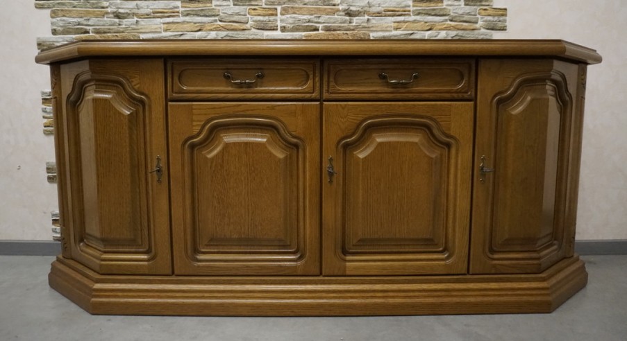 KOMODA DĘBOWA 4 DRZWIOWA SZER. 185 CM