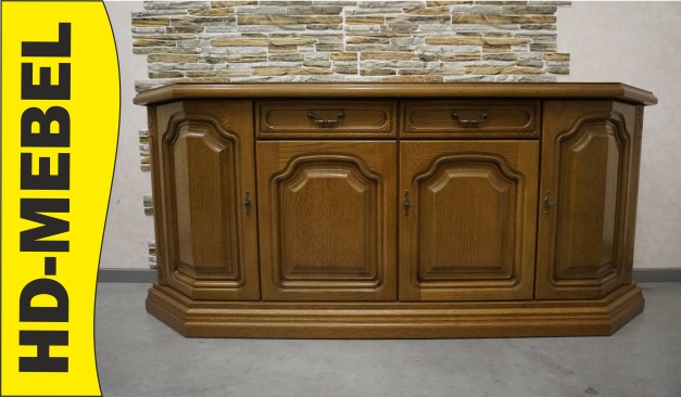 KOMODA DĘBOWA 4 DRZWIOWA SZER. 185 CM