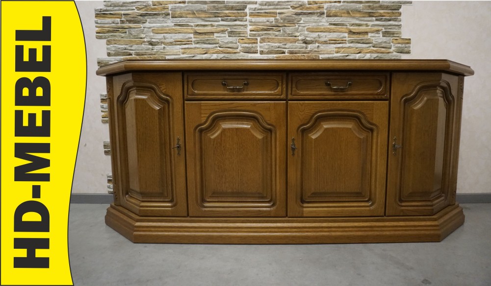 KOMODA DĘBOWA 4 DRZWIOWA SZER. 185 CM