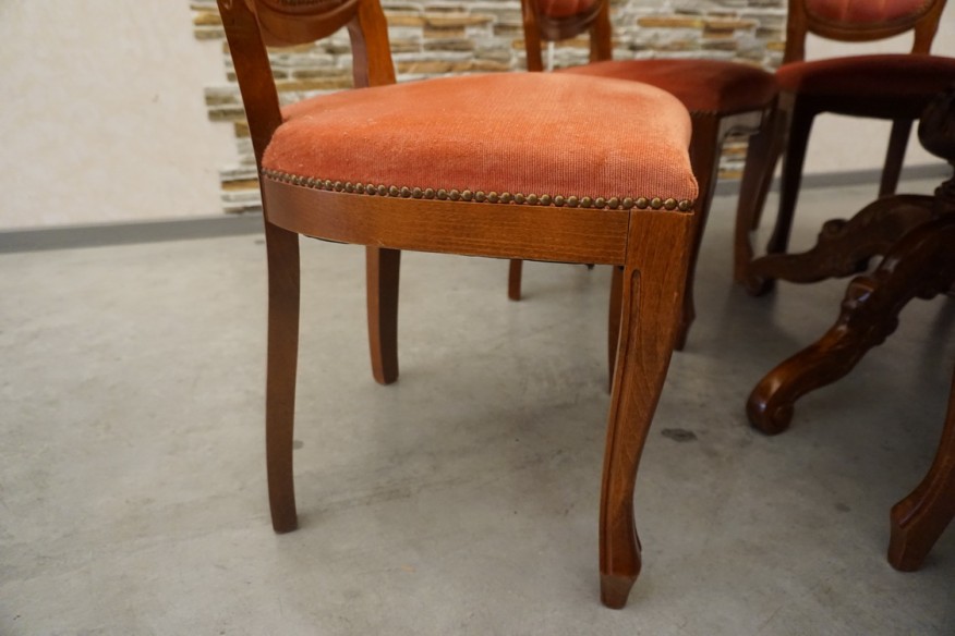 STÓŁ OKRĄGŁY INTARSJA ROZKŁADANY W STYLU CHIPPENDALE ŚREDNIA 120 CM