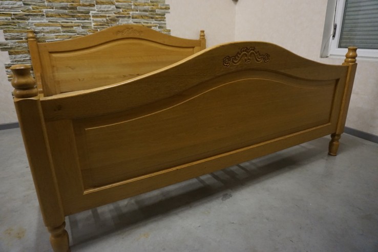 ŁÓŻKO DĘBOWE DWUOSOBOWE Z LITEGO DĘBU 2 x...