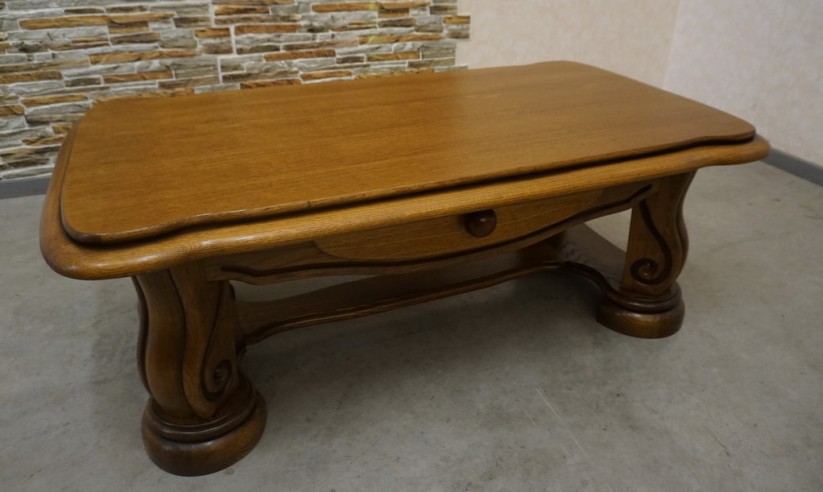 ŁAWA DĘBOWA Z SZUFLADĄ SZER. 140 CM