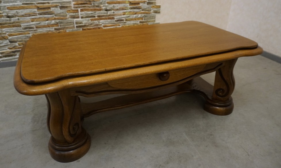 ŁAWA DĘBOWA Z SZUFLADĄ SZER. 140 CM