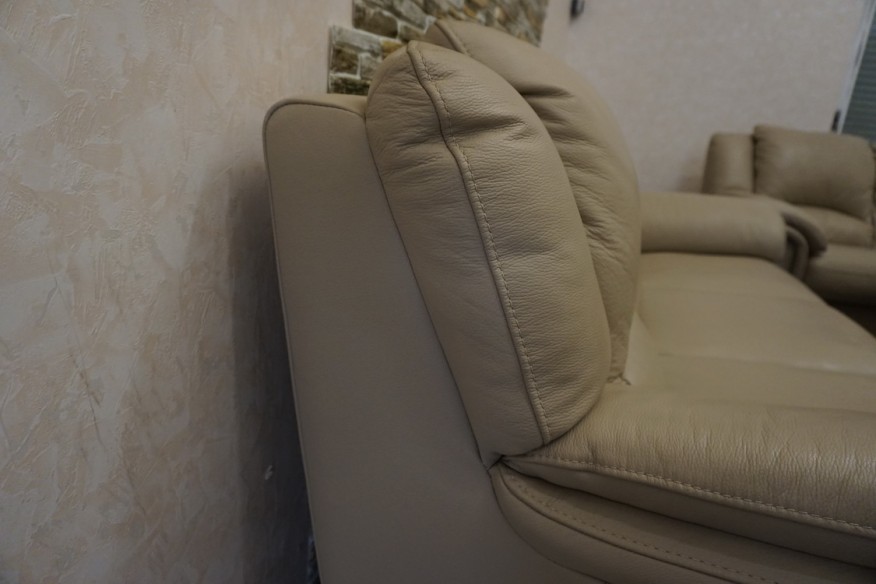 ZESTAW SKÓRZANY SKÓRA NATURALNA 3+2+1 ROZKŁADANY FOTEL RELAKS