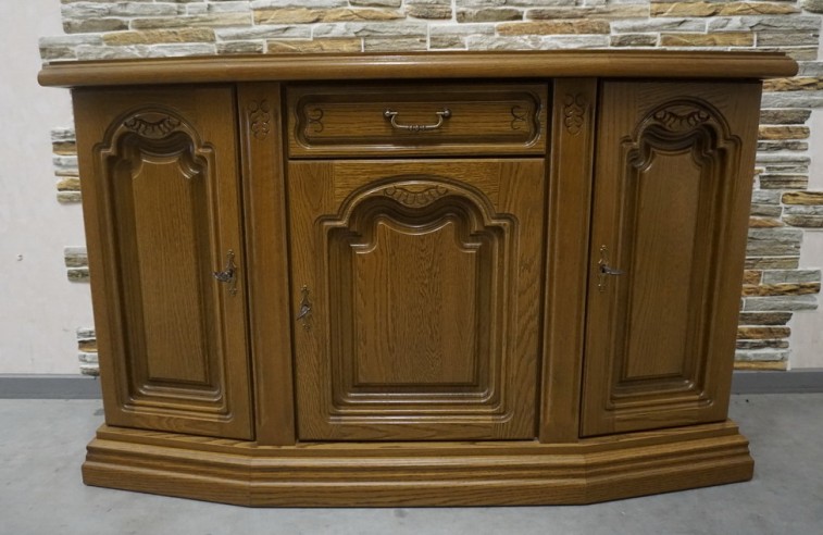 KOMODA MAŁA DĘBOWA 3 DRZWIOWA SZER. 130 CM NA...
