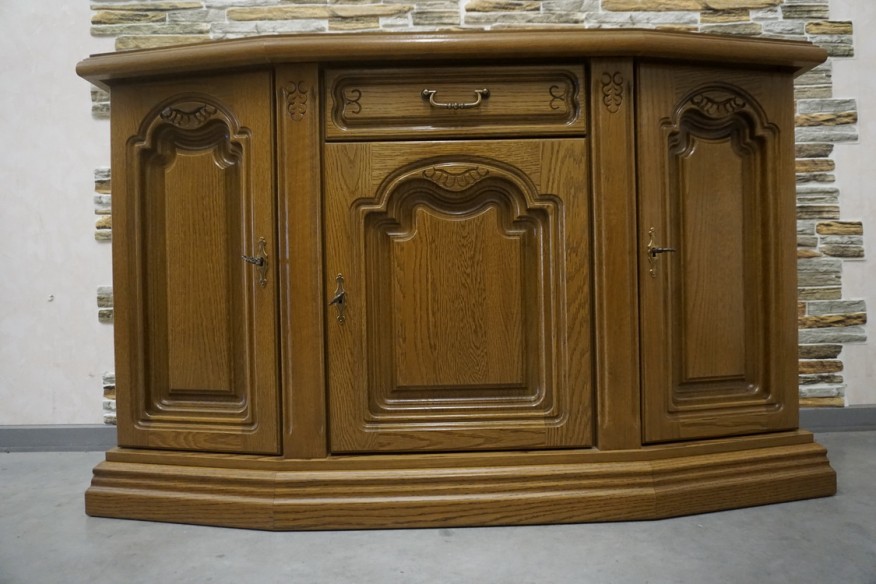 KOMODA MAŁA DĘBOWA 3 DRZWIOWA SZER. 130 CM NA TV SUPER