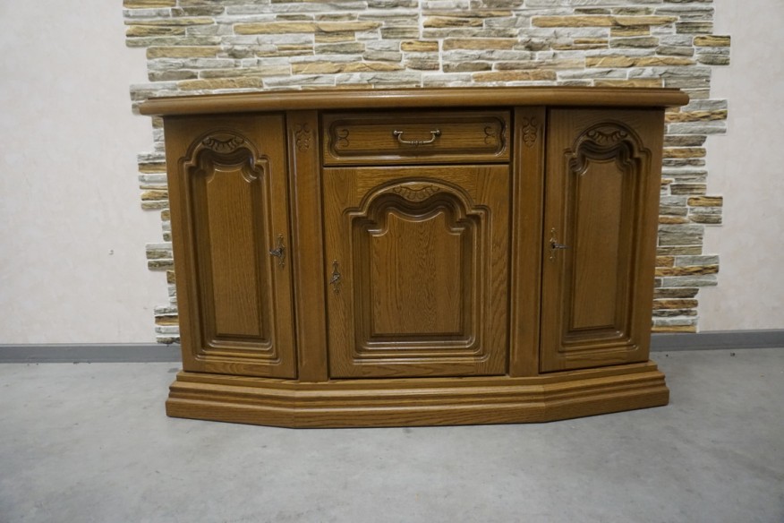 KOMODA MAŁA DĘBOWA 3 DRZWIOWA SZER. 130 CM NA TV SUPER