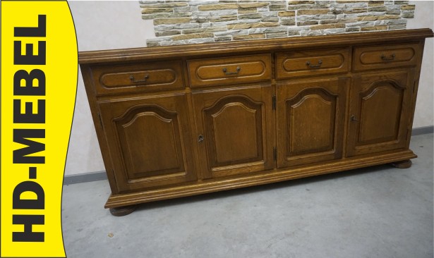 KOMODA DĘBOWA 4 DRZWIOWA SZER. 188 CM