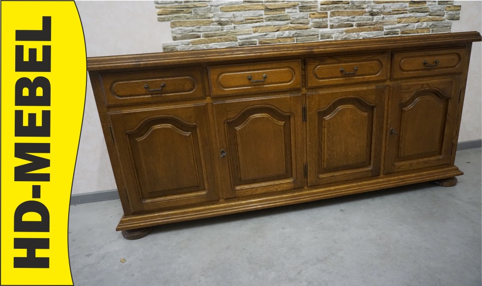 KOMODA DĘBOWA 4 DRZWIOWA SZER. 188 CM