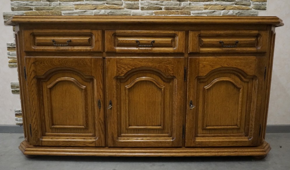 KOMODA DĘBOWA 3 DRZWIOWA 152 CM