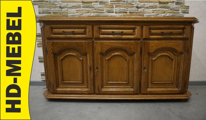 KOMODA DĘBOWA 3 DRZWIOWA 152 CM