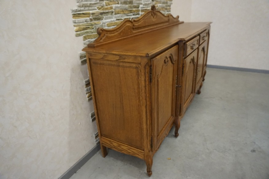 KOMODA DĘBOWA 4 DRZWIOWA W STYLU CHIPPENDALE SZER. 221 CM