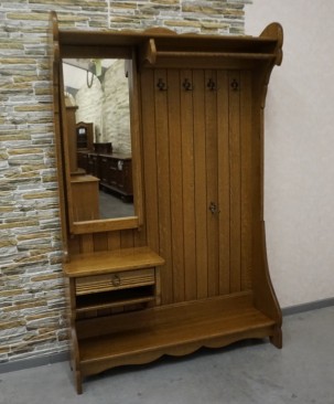GARDEROBA DĘBOWA Z LITEGO DĘBU LUSTRO , WIESZAKI ,... 2