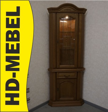 WITRYNA NAROŻNA DĘBOWA PODŚWIETLANA 56/56 CM