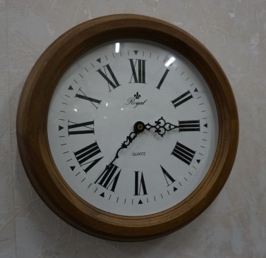 ZEGAR ŚCIENNY DĘBOWY NA BATERIE ŚREDNICA 29 CM 2